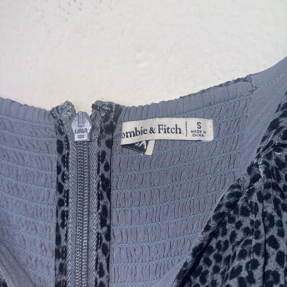 Abercrombie & Fitch leopard print 3/4 Sleeve Squareneck Smocked Dress Size Small - Picture 8 of 12